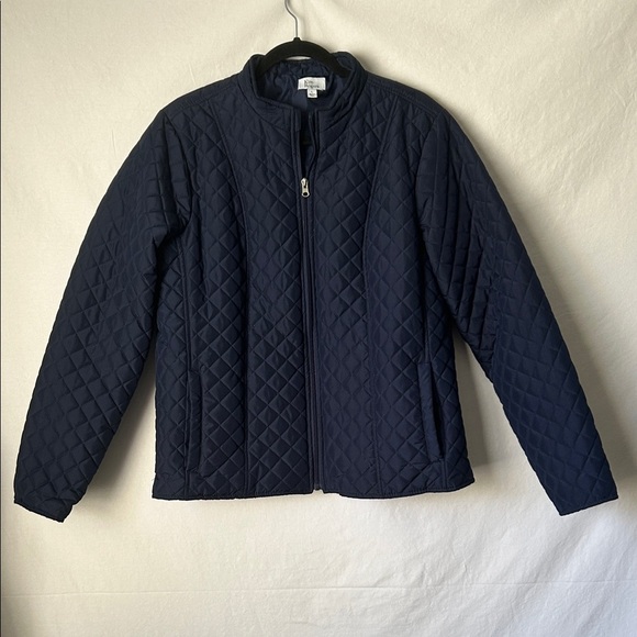 Kim Roqers Dark Blue Quilted Jacket Size Large - Picture 1 of 13